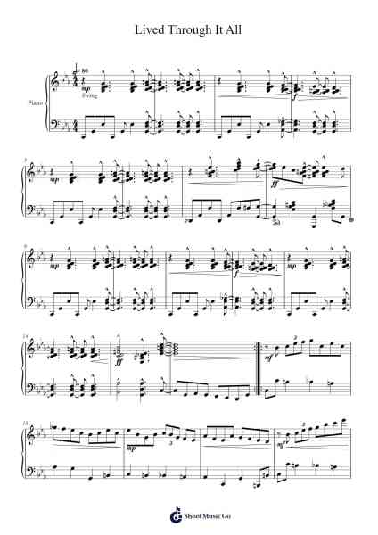 Lived Through It All Sheet Music by Stilkim-Arr.Pulsing