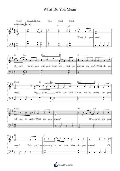 What Do You Mean Sheet Music by Justin Bieber-Arr.Jonal Lancepys