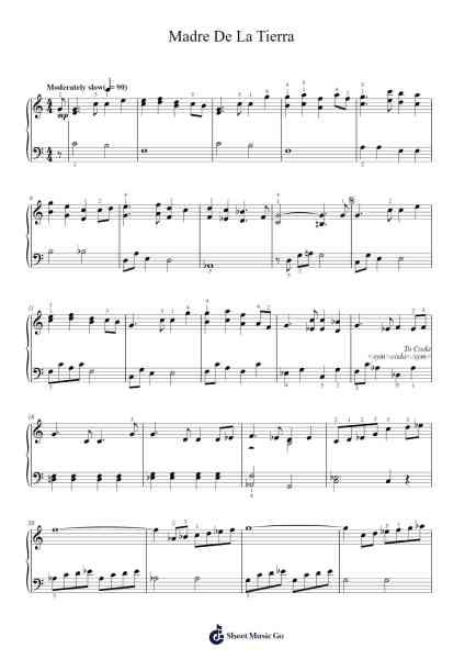 Madre De La Tierra Sheet Music by Vocaloid-Arr.Humbryce Vanral