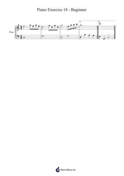 Piano Exercise 18 - Beginner Sheet Music by Bột Năng Động-Arr.Joycelup