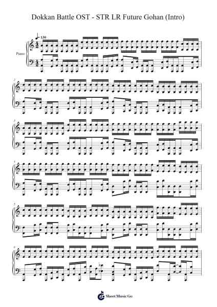 Dokkan Battle OST - STR LR Future Gohan (Intro) Sheet Music by notsowiseone-Arr.Hewdys