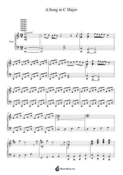A Song in C Major Sheet Music by Felix Brandt-Arr.Keliot Hicksner