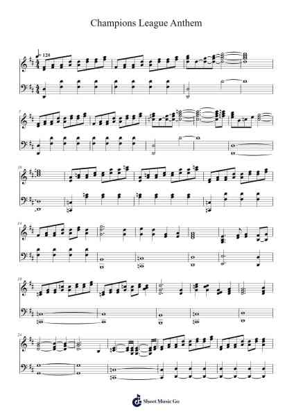 Champions League Anthem Sheet Music by Terry Britten/George Frideric Handel-Arr.Paunix