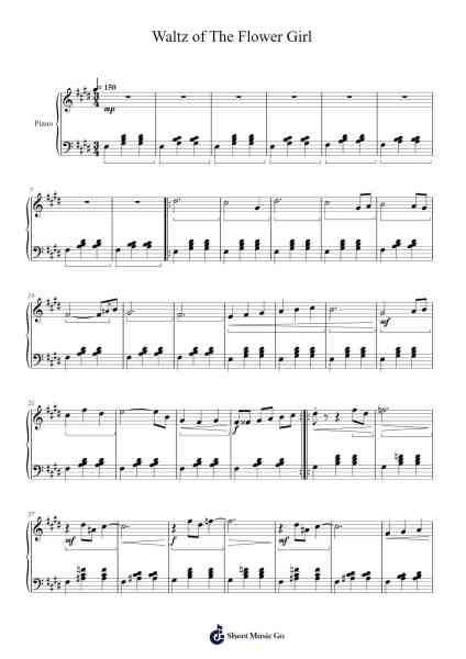 Waltz of The Flower Girl Sheet Music by AE0329-Arr.Jactram Matphael
