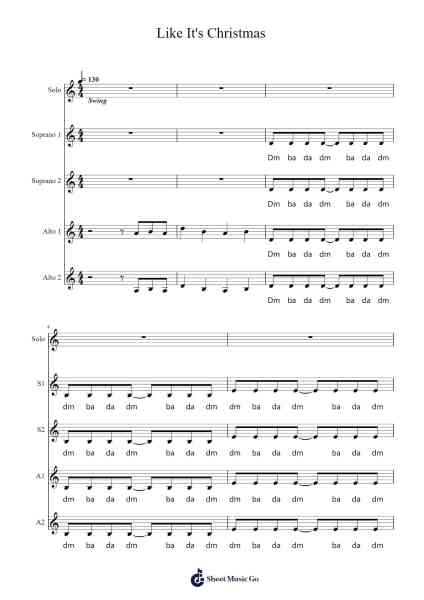 Like It's Christmas Sheet Music by Jonas Brothers-Arr.Bairddict Sasback