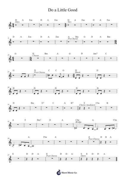 Do a Little Good Sheet Music by Unknown author-Arr.Beague Kinglor