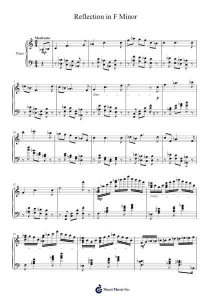 Reflection in F Minor Sheet Music by Jorriel Toursnoah-Arr.Sonfy Strasie