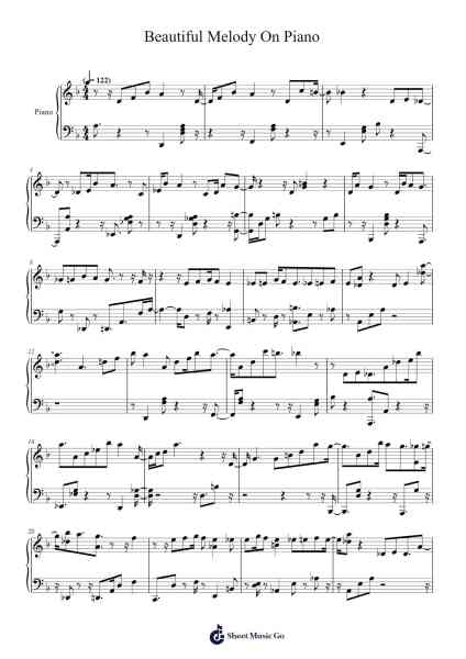 Beautiful Melody On Piano Sheet Music by Animal Holograms-Arr.Uppold Bruckey