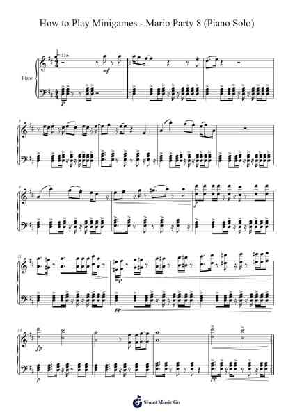 How to Play Minigames - Mario Party 8 (Piano Solo) Sheet Music by Yoshihiro Tsukahara-Arr.Toutpeg