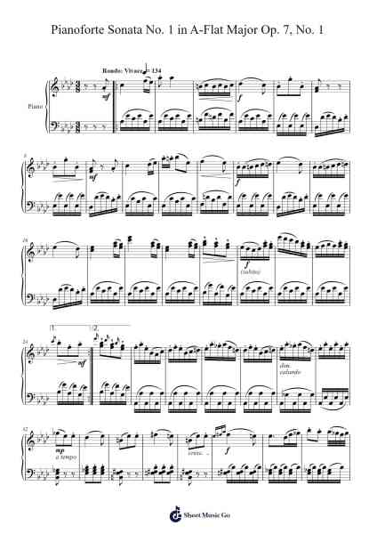 Pianoforte Sonata No. 1 in A-Flat Major, Op. 7: IV. Rondo Sheet Music by Emile Joseph Tromp-Arr.Dunbeck