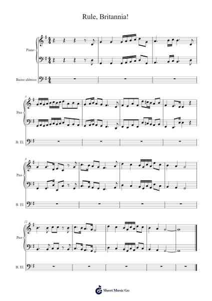 Rule, Britannia! Sheet Music by -Arr.Clytate
