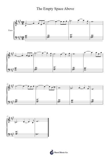 The Empty Space Above Sheet Music by Lena Raine-Arr.Feroll