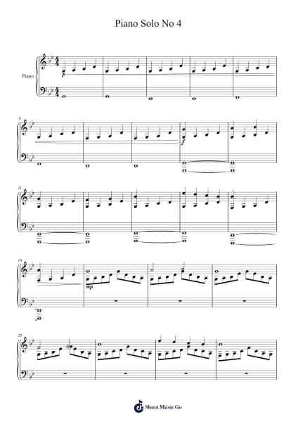 Piano Solo No 4 Sheet Music by Toran Morton-Arr.Wyann Ianli