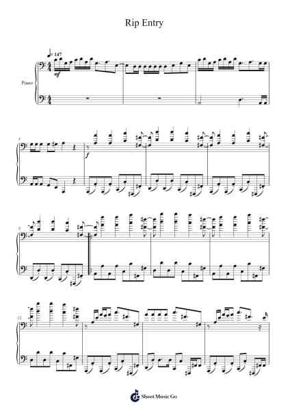 Rip Entry Sheet Music by Toru Minegishi-Arr.Toddgail