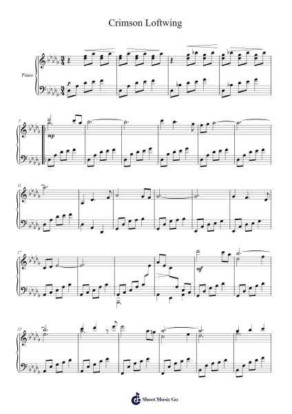 Crimson Loftwing Sheet Music by Hajime Wakai/Shiho Fujii/Mahito Yokota/Takeshi Hama-Arr.Philley Mabna