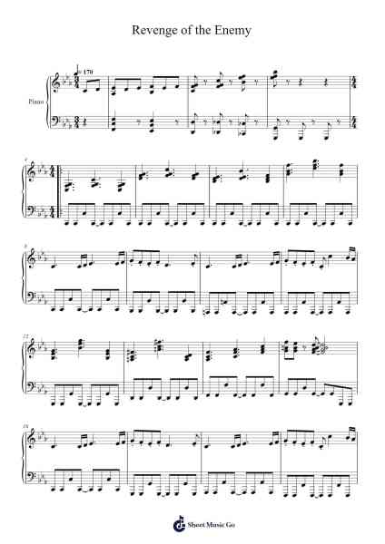 Revenge of the Enemy Sheet Music by Hirokazu Ando-Arr.Maudky Clairebey