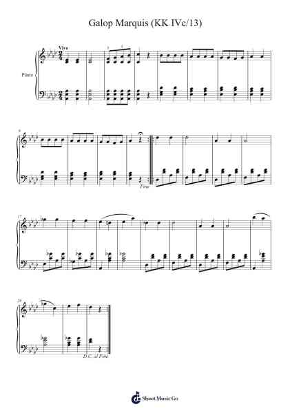 Galop Marquis (KK IVc/13) Sheet Music by Frédéric Chopin-Arr.Prupert Cookegram