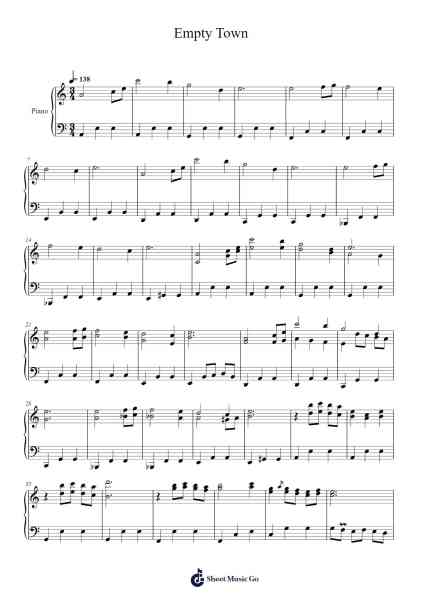 Empty Town Sheet Music by Toby Fox-Arr.Sidser