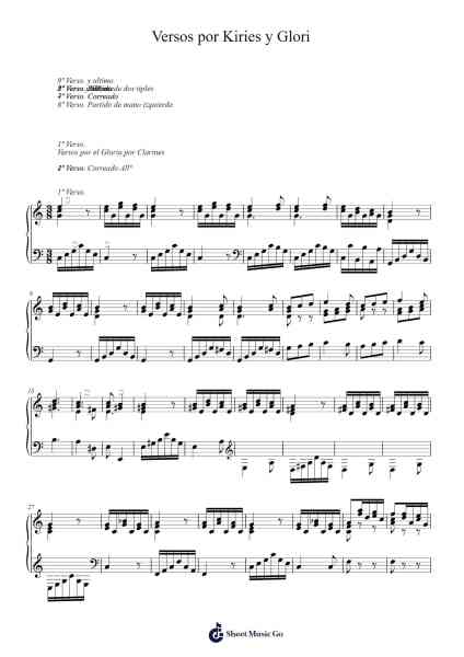 Versos por Kiries y Glori Sheet Music by Francesc Mariner-Arr.Reygess