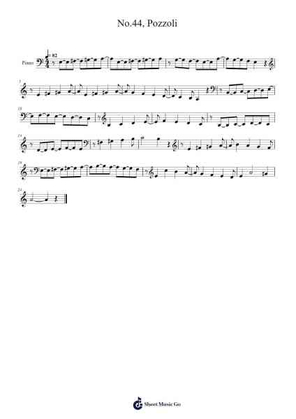 No.44, Pozzoli Sheet Music by Ettore Pozzoli-Arr.Boycehe