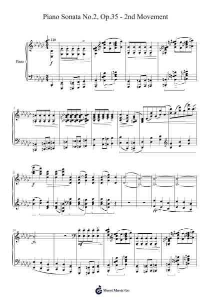 Piano Sonata No. 2 in B-flat Minor, Op. 35: II. Scherzo Sheet Music by Frédéric Chopin-Arr.Giswolf