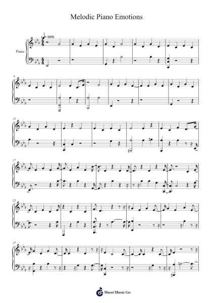 Melodic Piano Emotions Sheet Music by tigr1620-Arr.Vanlett Hudrey