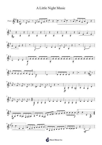 A Little Night Music 樂譜由 Wolfgang Amadeus Mozart - 編曲 Carlchols