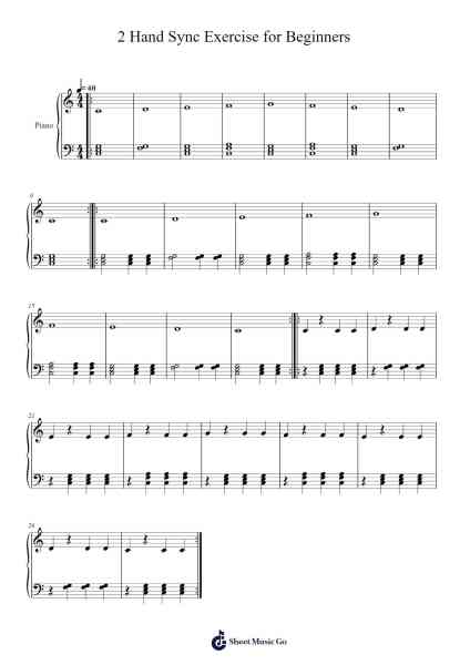 2 Hand Sync Exercise for Beginners Sheet Music by Anand Joseph-Arr.Manwright Diloyd