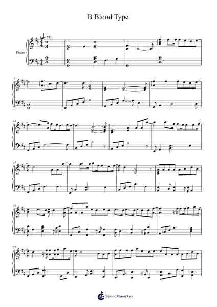 B Blood Type Sheet Music by Chrrissa-Arr.Fasthue