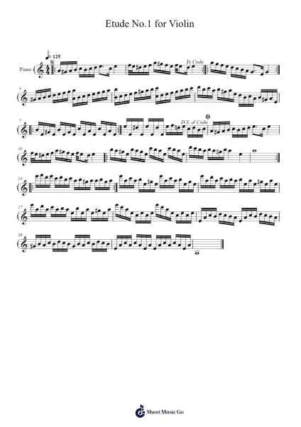 Etude No. 1 for Violin Sheet Music by Anthony Small-Arr.Sailsloise