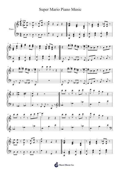 Misc Soundtrack Super Mario piano music Sheet Music by Misc Soundtrack-Arr.Caescott
