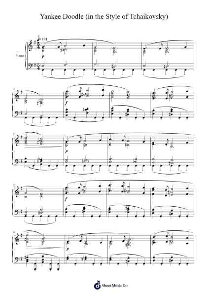 Yankee Doodle (in the Style of Tchaikovsky) Sheet Music by Tchaikovsky-Arr.Sidser