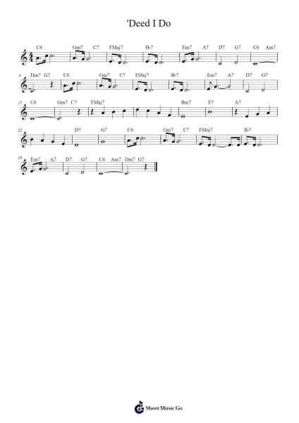 'Deed I Do Sheet Music by Walter Hirsch/Fred Rose-Arr.Branlaine