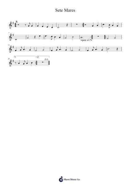 Sete Mares Sheet Music by Unknown author-Arr.Totience Queesom