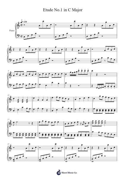 Etude No. 1 in C Major Sheet Music by Noctourne-Arr.Clachel Cliffgray