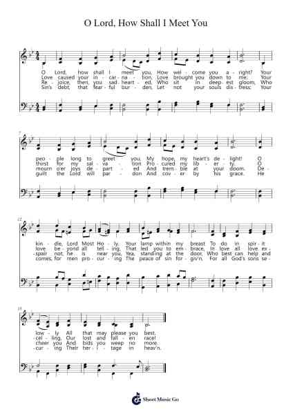 O Lord, How Shall I Meet You Sheet Music by Melchior Teschner-Arr.Childvian Petsibyl