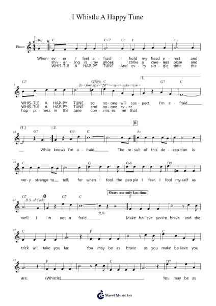 I Whistle A Happy Tune Sheet Music by Rodgers & Hammerstein-Arr.Maugvia Browninglogg