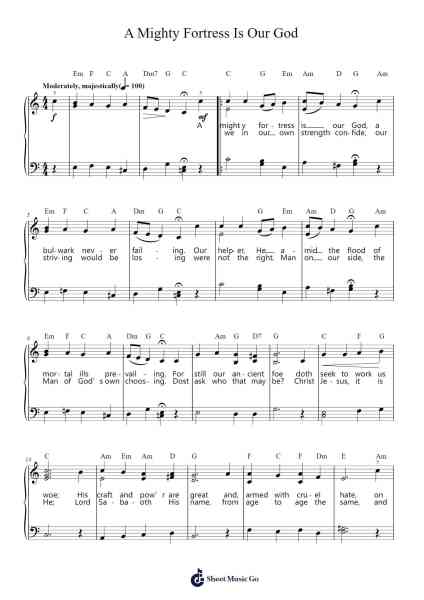 A Mighty Fortress Is Our God Sheet Music by Martin Luther-Arr.Hudcie Rhoclark