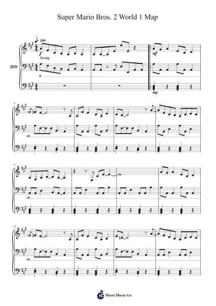 Super Mario Bros. 2 World 1 Map Sheet Music by NinTyler-Arr.Megreau Readeries