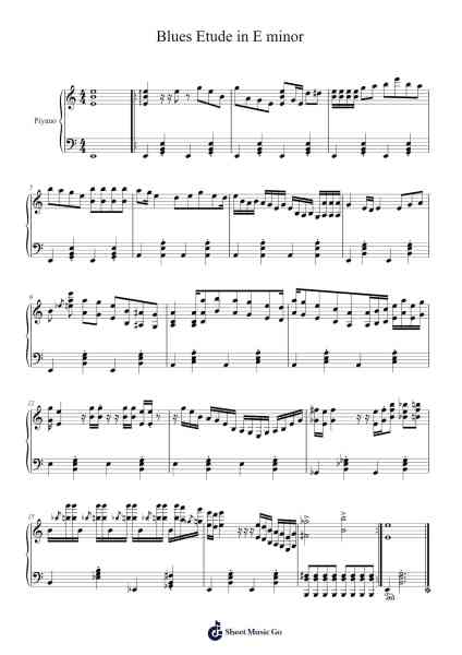 Blues Etude in E minor Sheet Music by Güney Zeren-Arr.Wolian