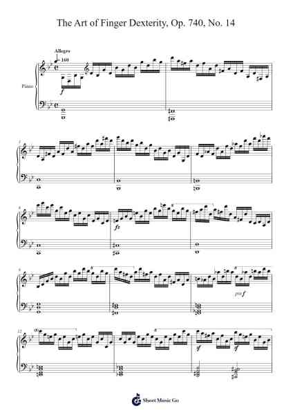 The Art of Finger Dexterity, Op. 740, No. 14 Sheet Music by Carl Czerny-Arr.Kingsgust