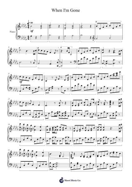 When I'm Gone Sheet Music by -Arr.Hoybooth Saulives