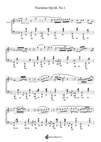Nocturne in C Minor, Op. 48, No. 1 Sheet Music by Frédéric Chopin-Arr.Guygray