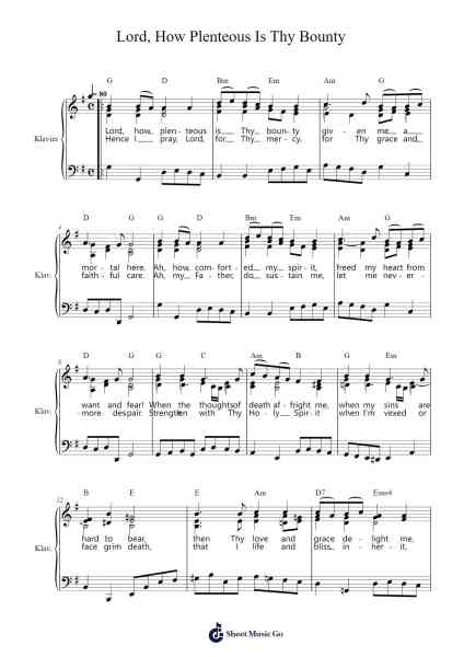 Lord, How Plenteous Is Thy Bounty Sheet Music by Johann Sebastian Bach-Arr.Odemick