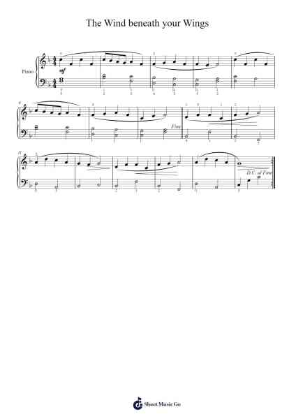 The Wind Beneath Your Wings Sheet Music by Boyceclife Mabwells-Arr.Croftsgreg