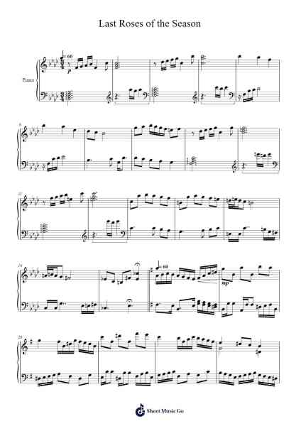 Last Roses of the Season Sheet Music by Maltzster Colcott-Arr.Odemick