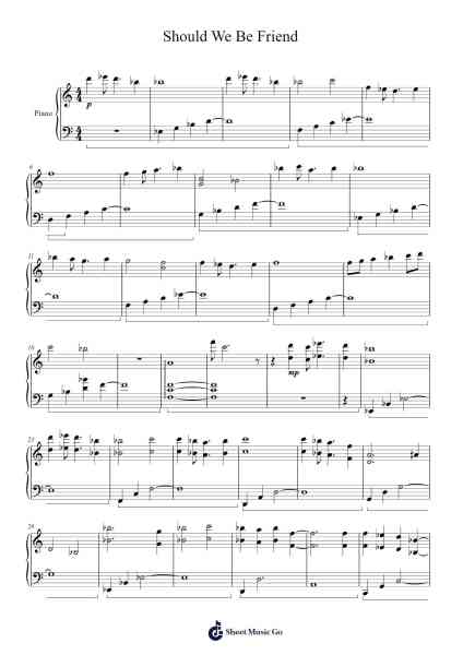 Should We Be Friend Sheet Music by Kana Hashiguchi/Show Aratame-Arr.Boyleva Efglan