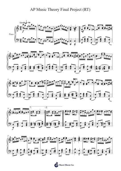 AP Music Theory Final Project (RT) Sheet Music by Geofrace-Arr.Padlia Bebe