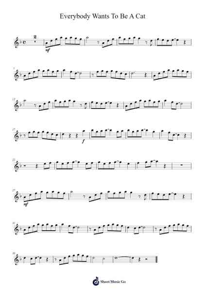 Everybody Wants To Be A Cat Sheet Music by Misc Cartoons-Arr.Haletra Kimstone