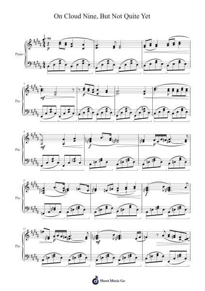 On Cloud Nine, But Not Quite Yet Sheet Music by Yuleice-Arr.Bosphia Wisell